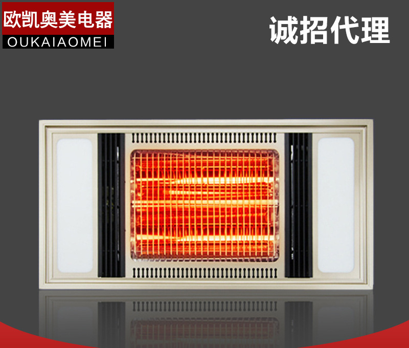 【厂家直销】新款卫生间LED多功能集成吊顶碳纤维黄金管取暖浴霸,厂家批发